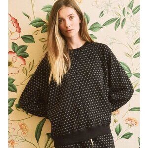 💕THE GREAT The Slouch Sweatshirt Daisy Print ~ Dark Navy Blue Size 2 Medium NWT